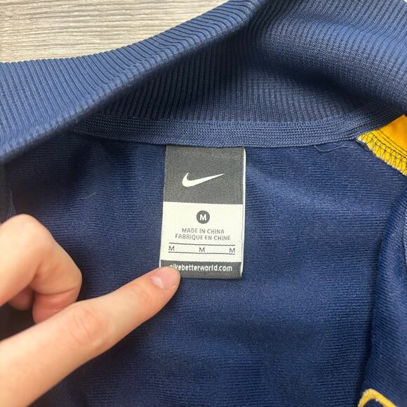 Nike West Virginia Mountaineers Navy Blue Mens‎ M Collared Zip Up Team Jacket - Picture 5 of 10